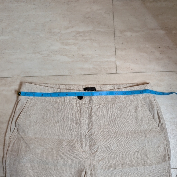 Talbot's, Women's Size 8 100% Linen, Cropped Pants, Khaki - Picture 4 of 6